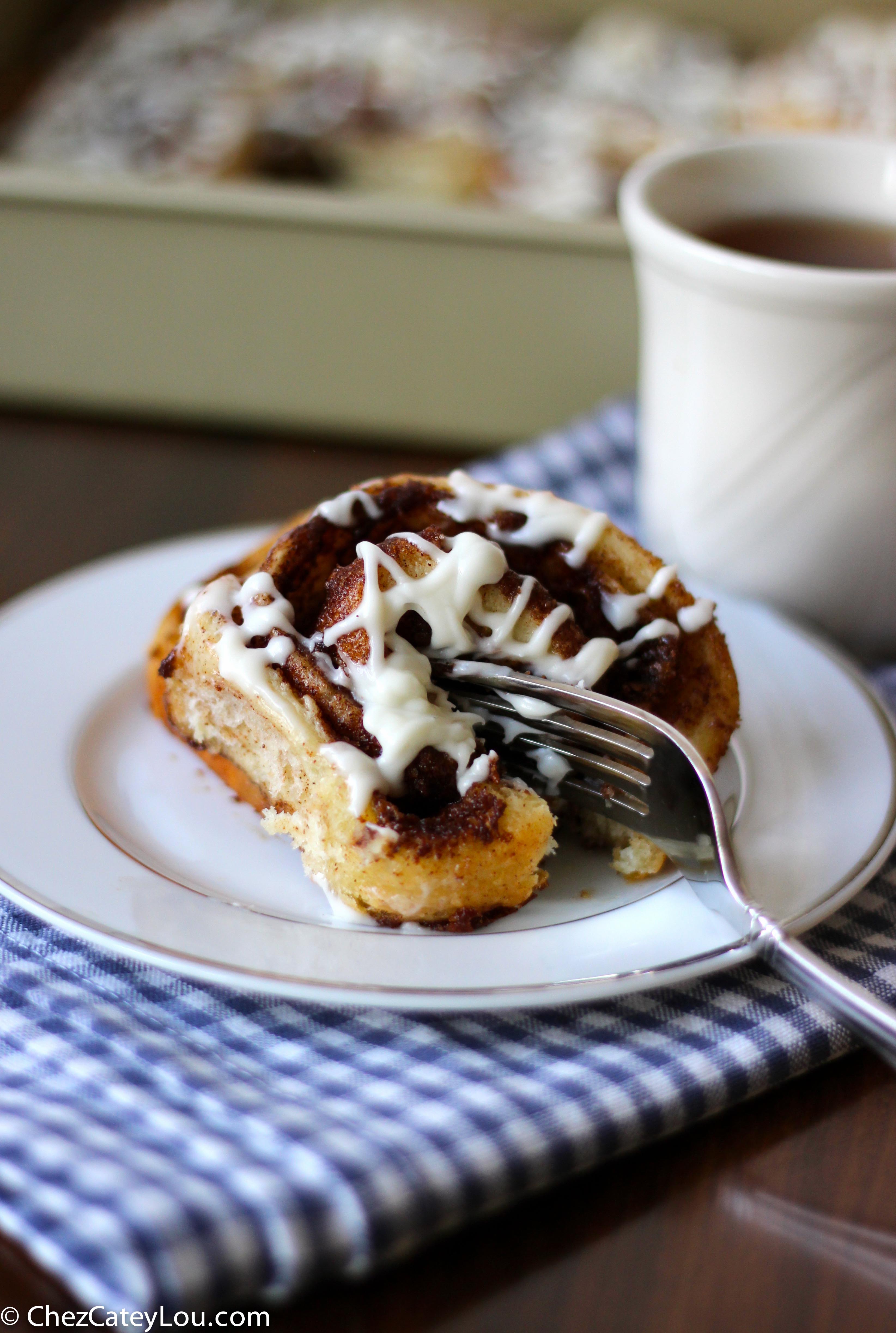 One Hour Cinnamon Rolls with Cream Cheese Icing