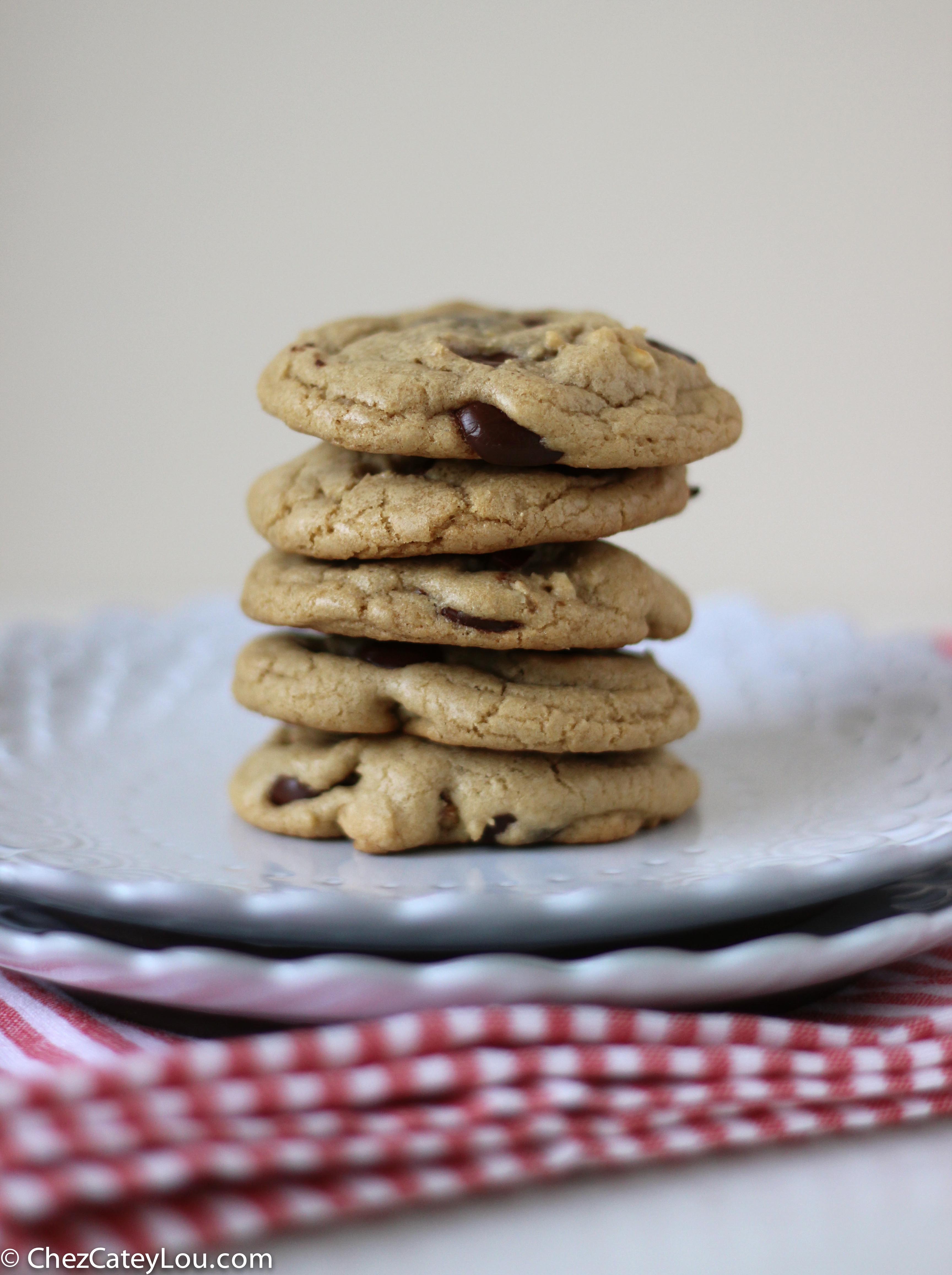 Dark Chocolate Chip Walnut Coconut Oil Cookies 