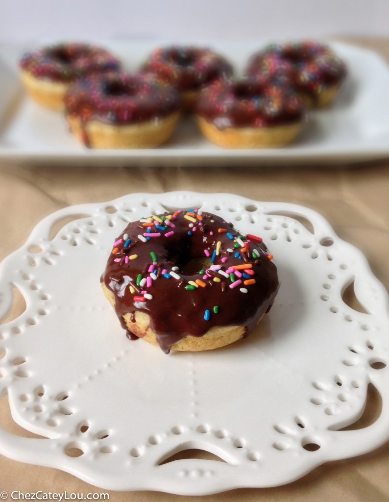 Brown Butter Baked Doughnuts with Chocolate Icing - Chez CateyLou