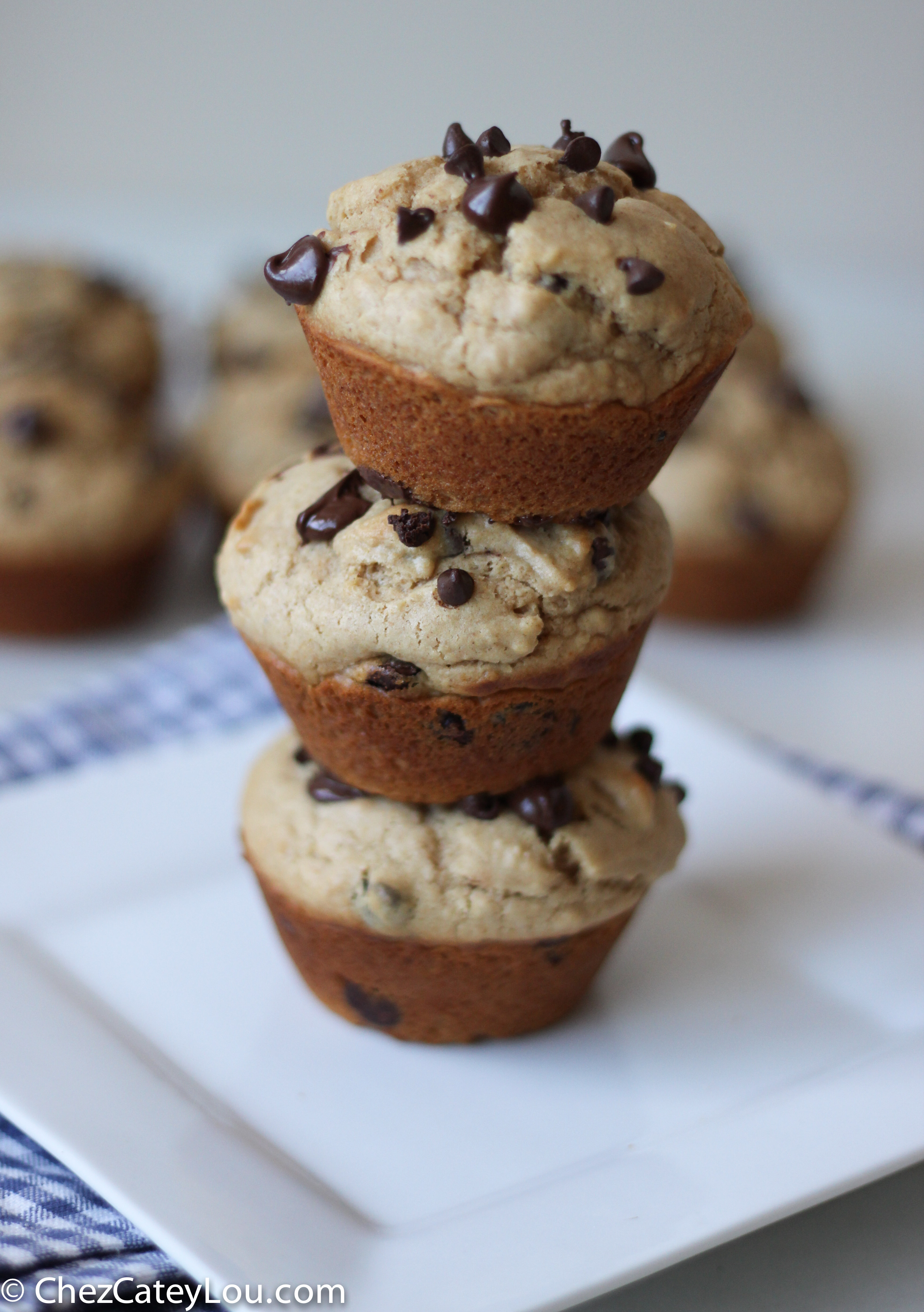 Peanut Butter Chocolate Chip Muffins - Chez CateyLou