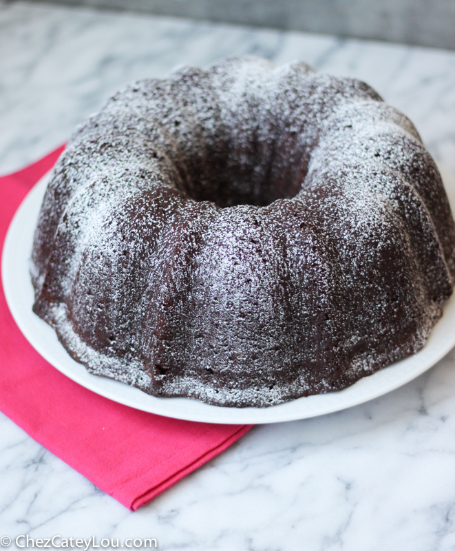 Chocolate Bundt Cake made with Sour Cream | chezcateylou.com