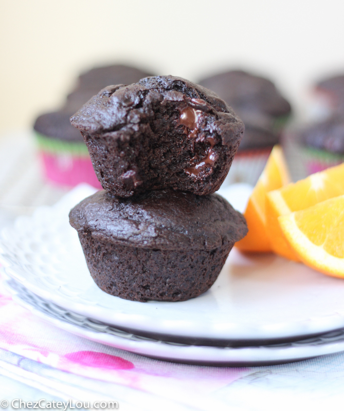 Double Chocolate Muffins | chezcateylou.com #muffins #recipe