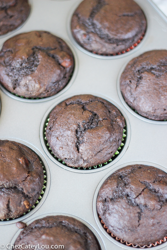 Double Chocolate Muffins | chezcateylou.com #muffins #recipe