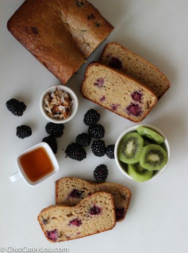 Healthy Blackberry Coconut Yogurt Bread | ChezCateyLou.com