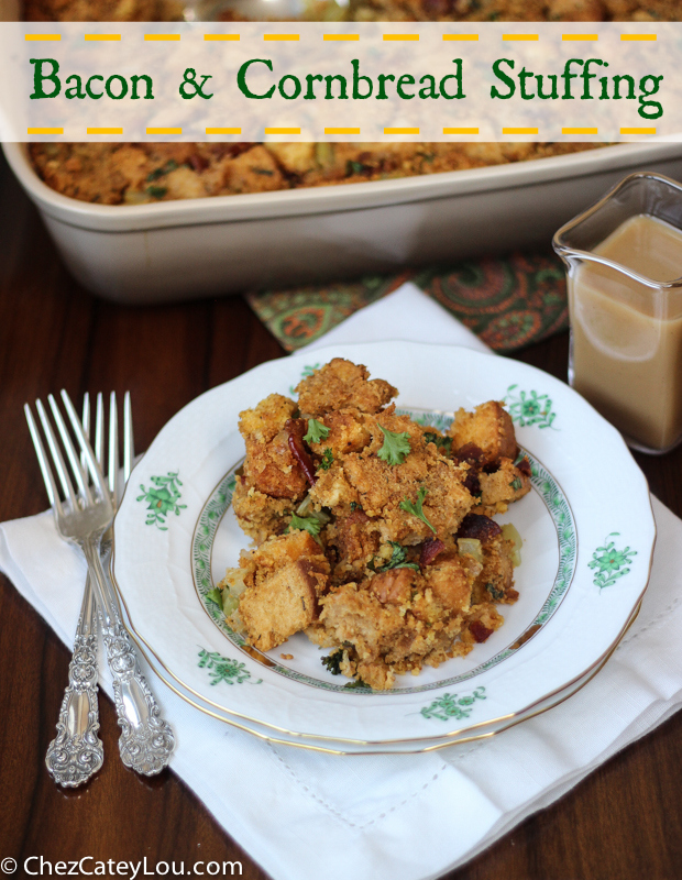 Bacon and Cornbread Stuffing for Thanksgiving | ChezCateyLou.com