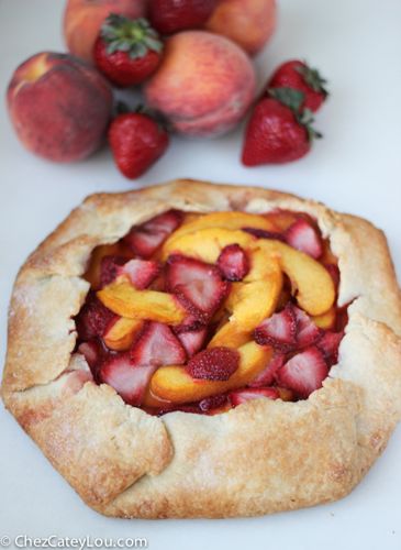 Rustic Strawberry Peach Tart | ChezCateyLou.com