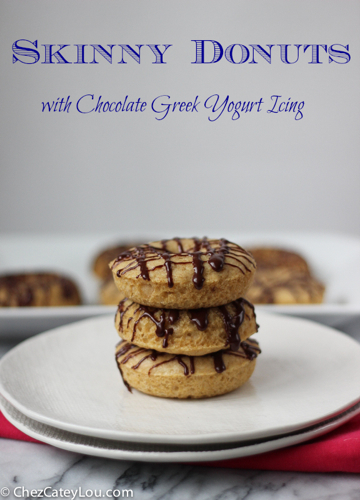 Skinny Donuts with Chocolate Greek Yogurt Icing | ChezCateyLou.com