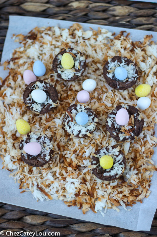 Mini Easter Brownie Nests - Chez CateyLou