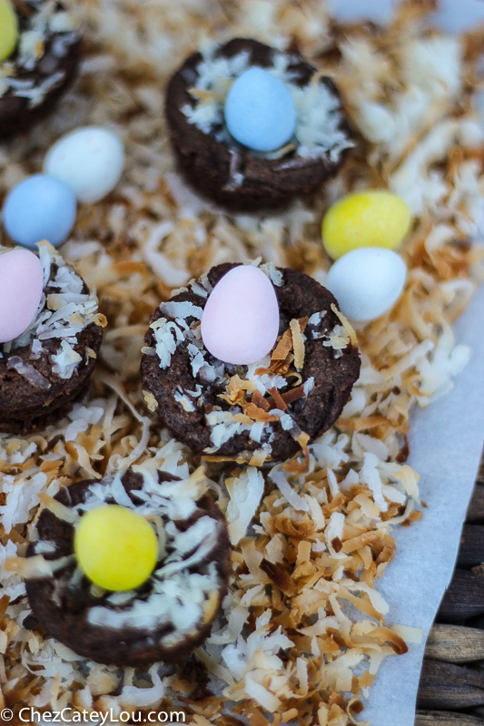 Mini Easter Brownie Nests - Chez CateyLou