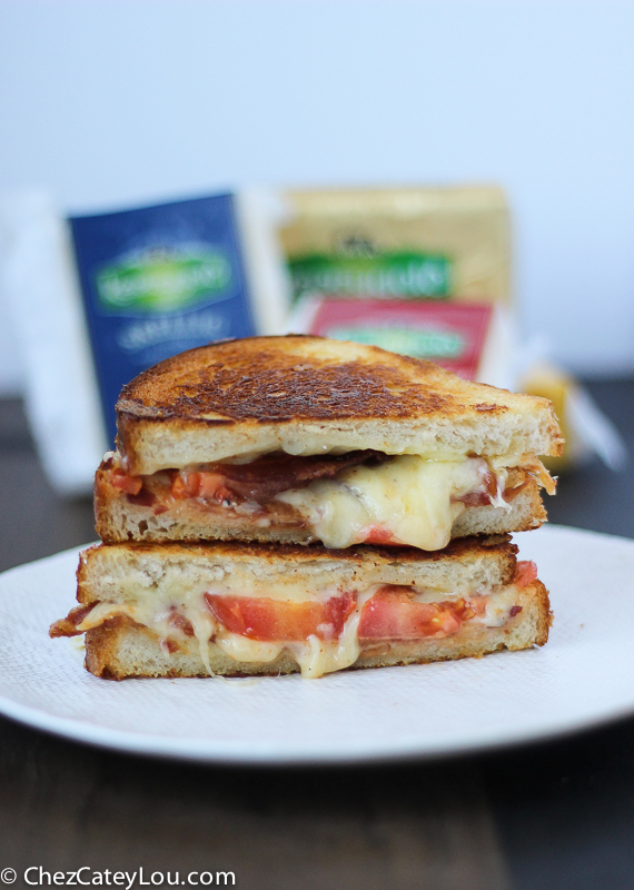 The Ultimate Grilled Cheese with Tomato and Bacon  | ChezCateyLou.com 