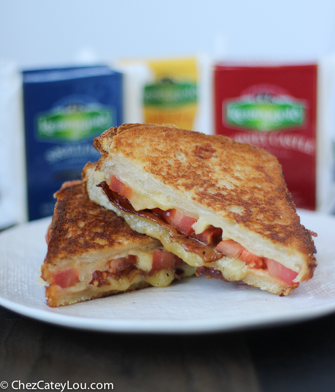 The Ultimate Grilled Cheese with Tomato and Bacon  | ChezCateyLou.com 