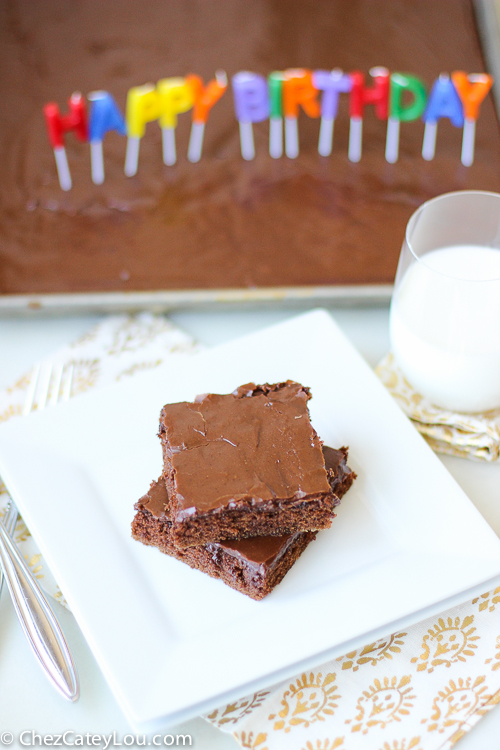 Texas Chocolate Sheet Cake | ChezCateyLou.com