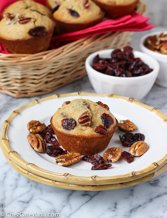 Orange Pecan Cranberry Muffins | ChezCateyLou.com