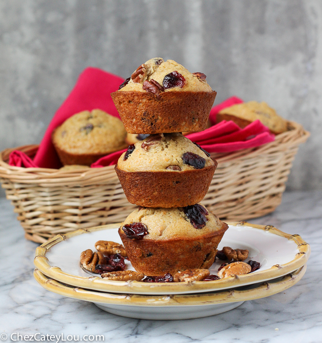 Orange Pecan Cranberry Muffins | ChezCateyLou.com