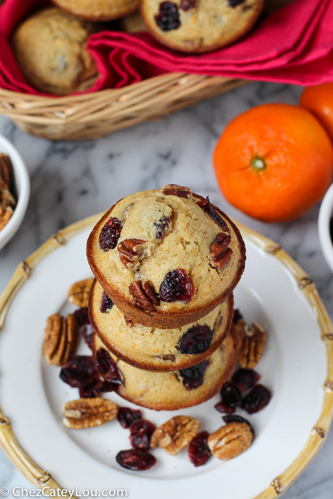 Orange Pecan Cranberry Muffins | ChezCateyLou.com