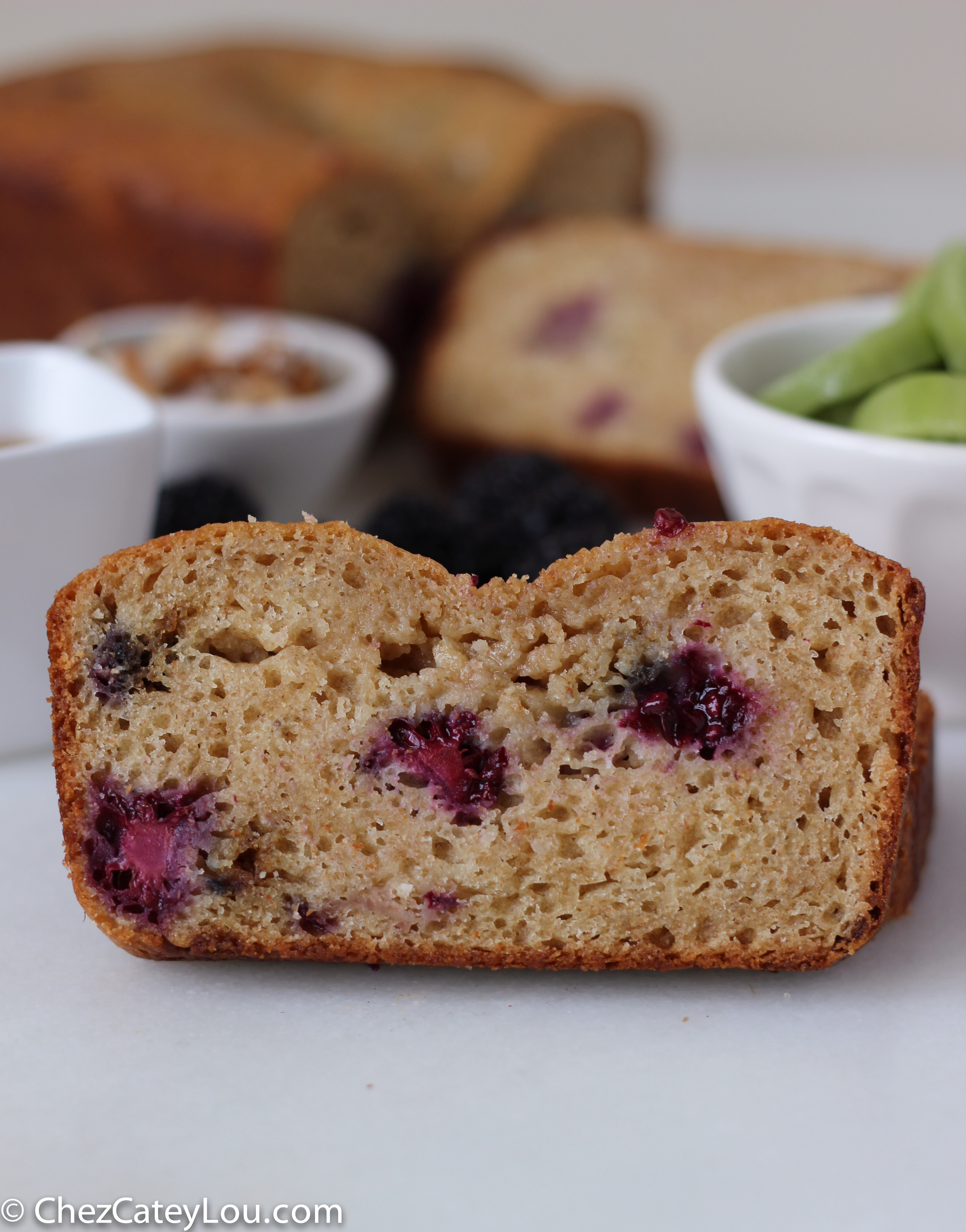 Healthy Blackberry Coconut Yogurt Bread