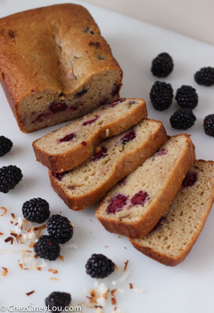 Blackberry Coconut Yogurt Bread | chezcateylou.com