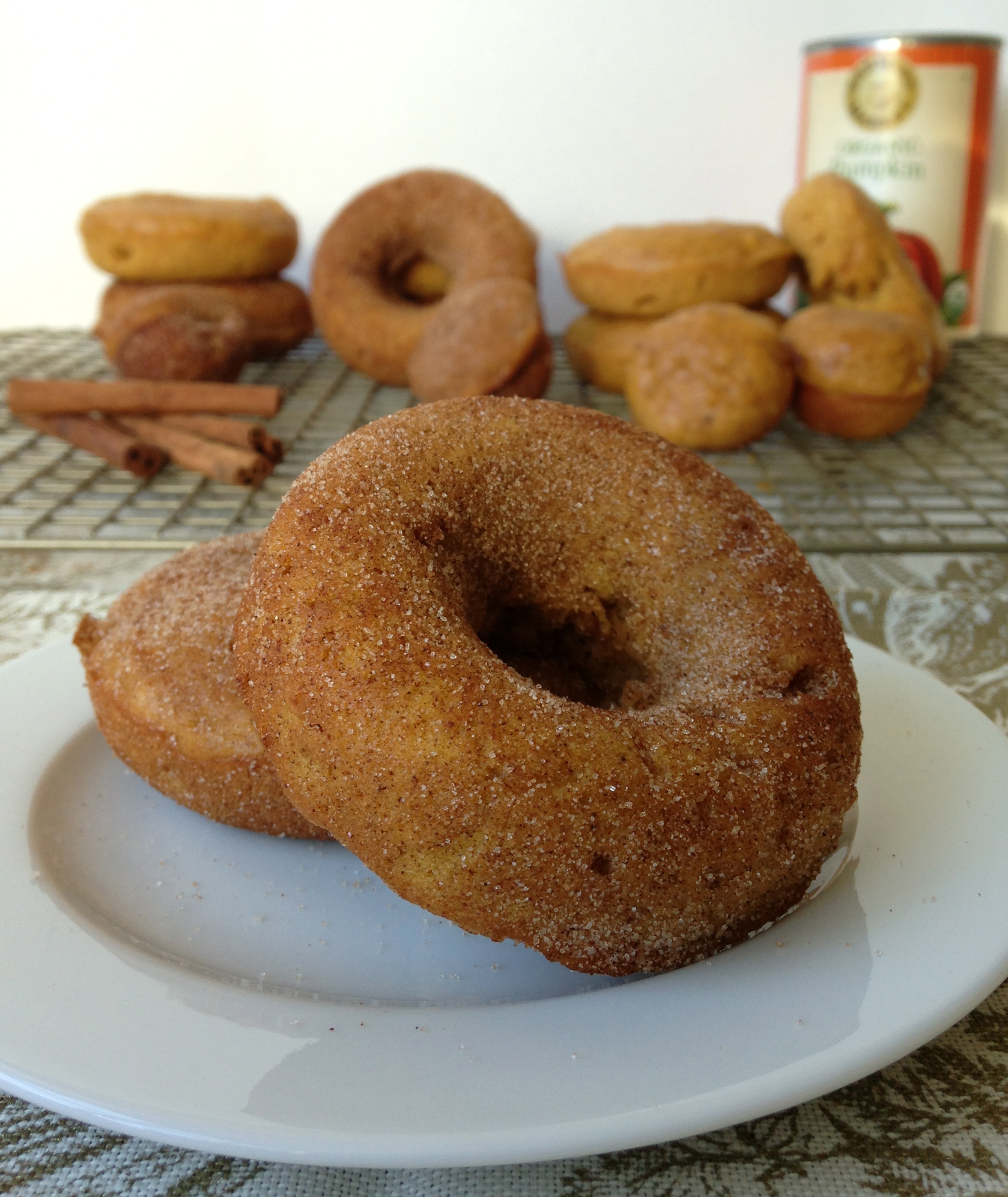 Baked Pumpkin Cake Doughnuts - Chez CateyLou