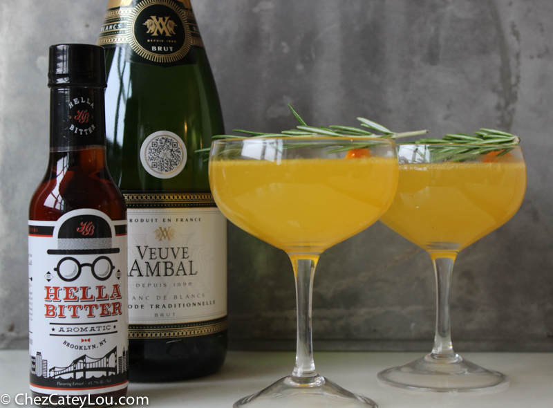 Clementine Rosemary Champagne Cocktail | chezcateylou.com