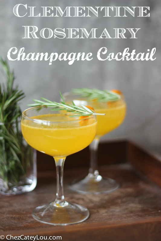 Clementine Rosemary Champagne Cocktail | chezcateylou.com