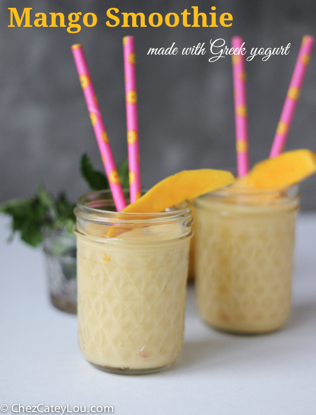 Mango Smoothie made with Greek Yogurt | chezcateylou.com