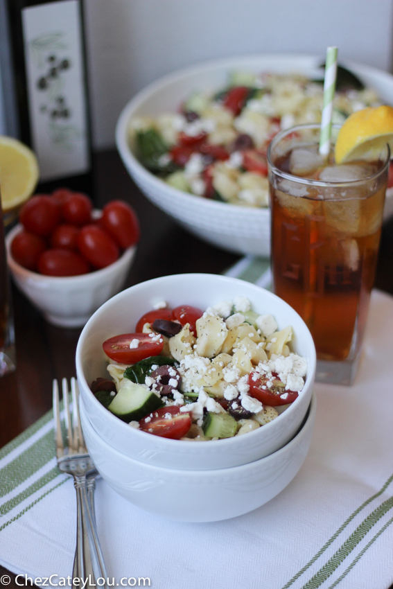 Tortellini Greek Pasta Salad - Chez CateyLou