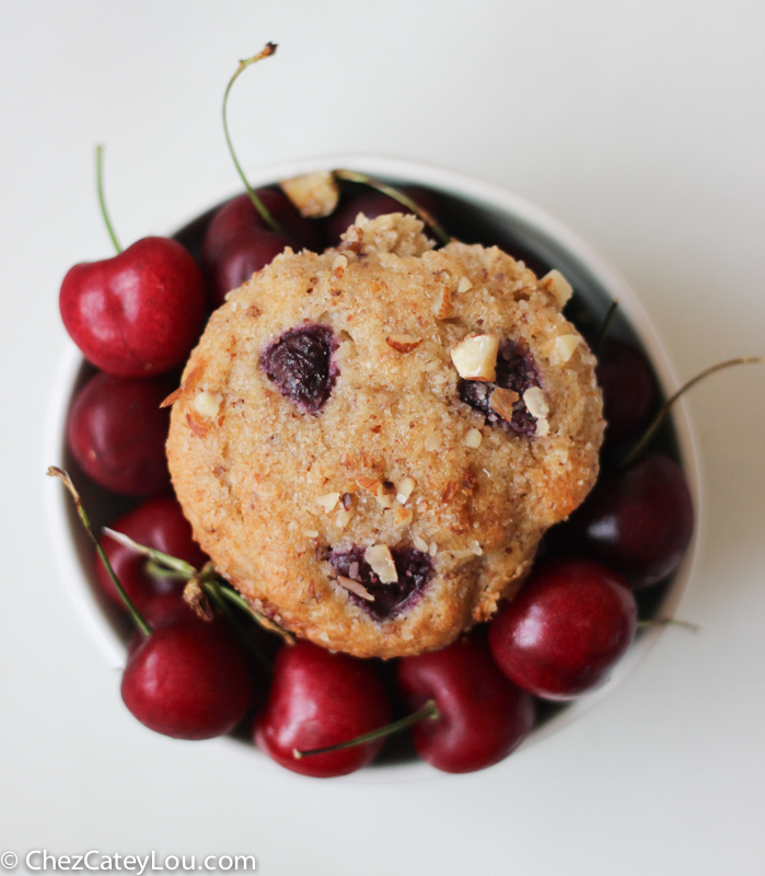 Cherry Almond Muffins | chezcateylou.com