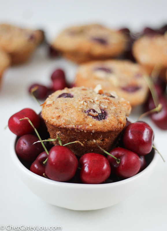 Cherry Almond Muffins | chezcateylou.com