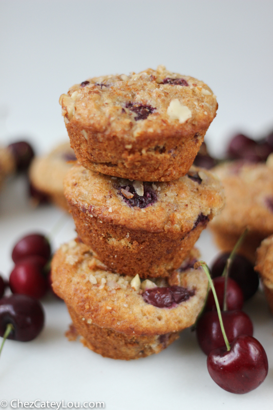 Cherry Almond Muffins | chezcateylou.com