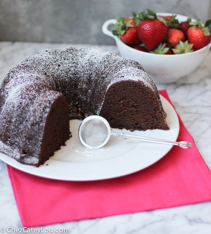 Chocolate Bundt Cake made with Sour Cream | chezcateylou.com