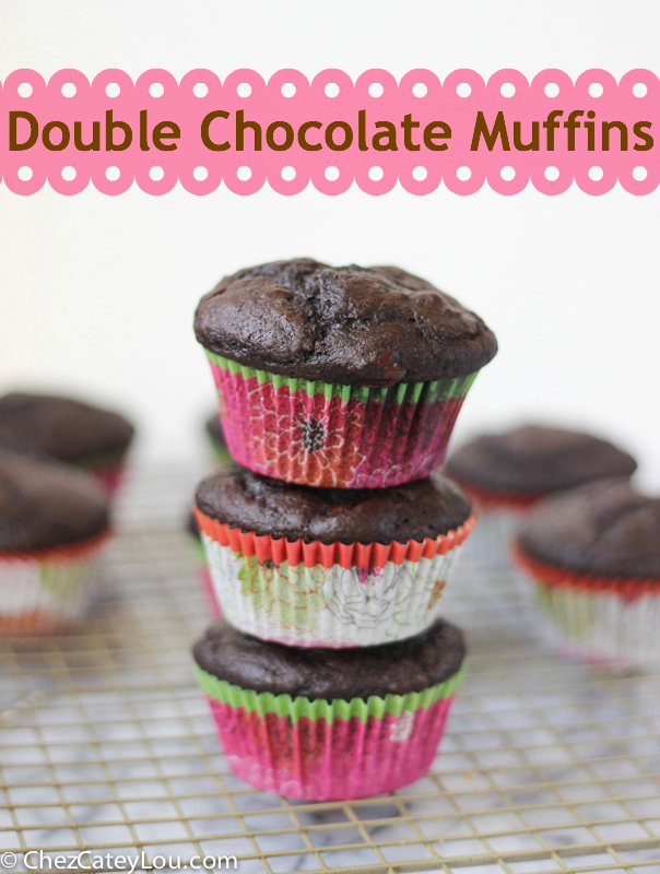 Double Chocolate Muffins | chezcateylou.com #muffins #recipe