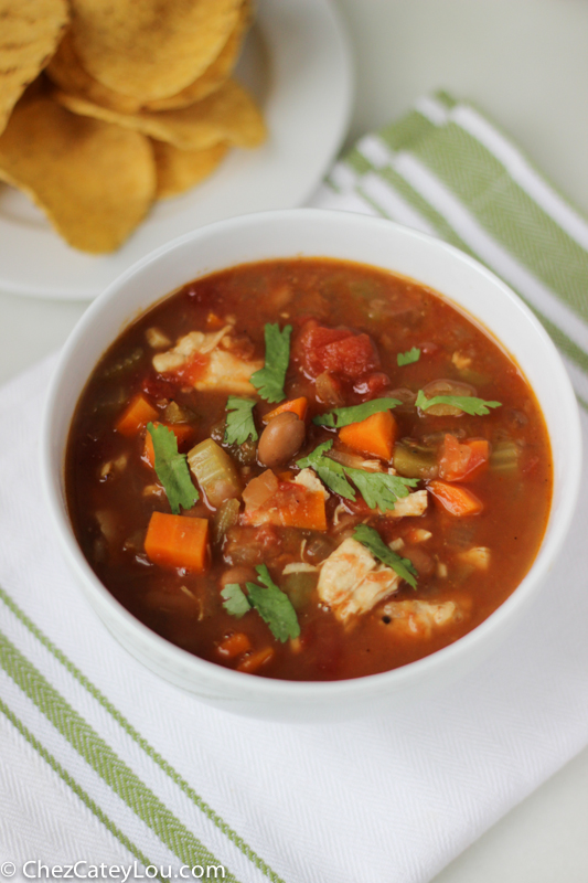 Green Chile Chicken Soup | ChezCateyLou.com #soup #recipe