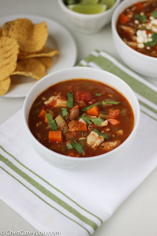 Green Chile Chicken Soup | ChezCateyLou.com #soup #recipe