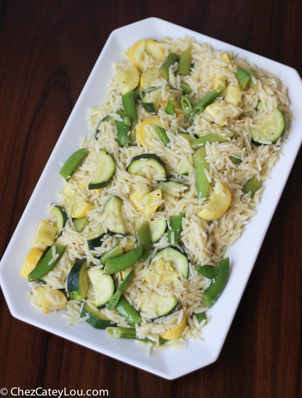 Orzo and Snap Pea Salad with Squash | chezcateylou.com #YahooFood #CleverGirls