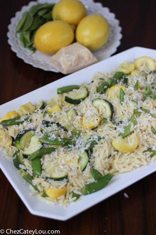 Orzo and Snap Pea Salad with Squash | chezcateylou.com #YahooFood #CleverGirls