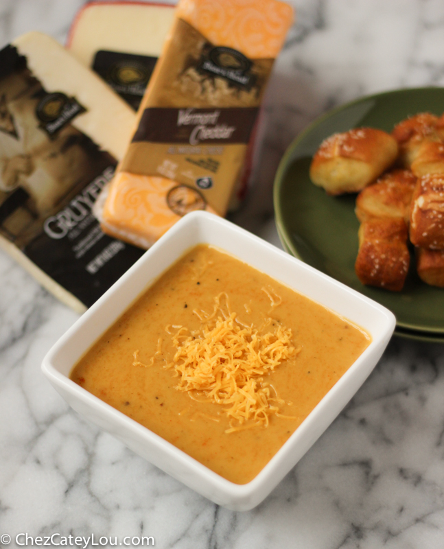 Pumpkin Beer Cheese Dip with Soft Pretzel Bites | ChezCateyLou.com