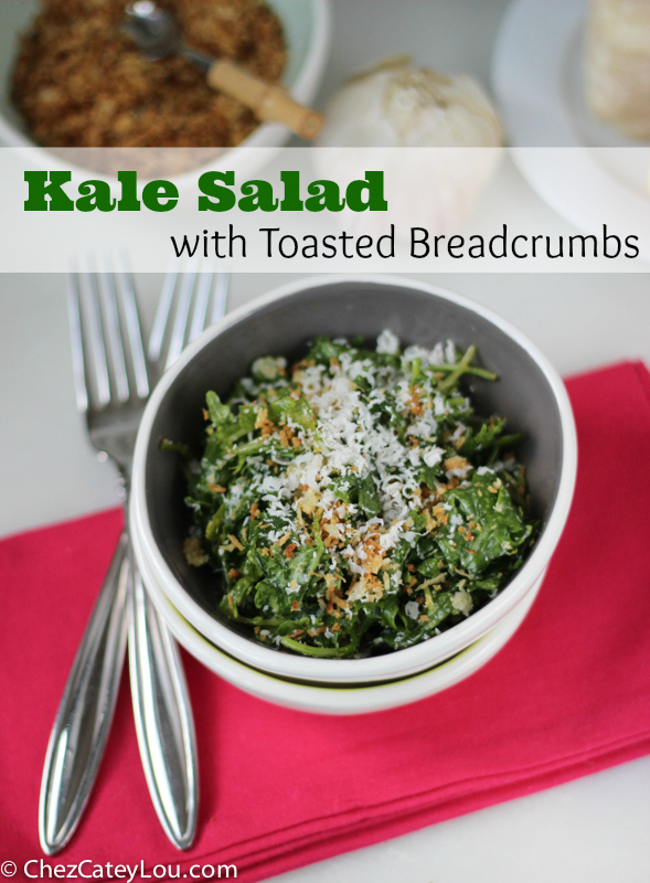 Kale Salad with Toasted Breadcrumbs | chezcateylou.com