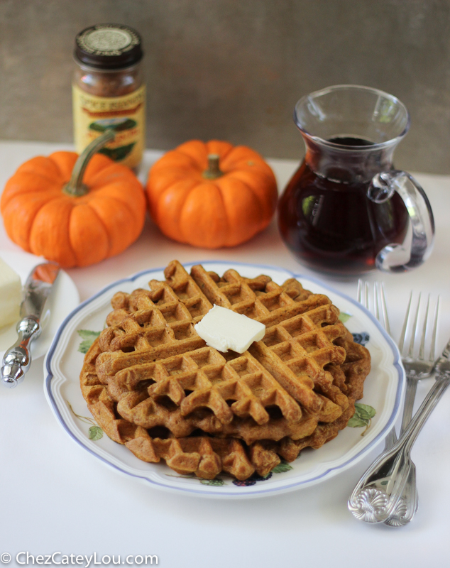 Pumpkin Waffles | ChezCateyLou.com #PumpkinWeek