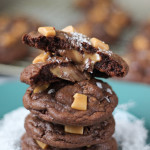 Salted Caramel Stuffed Chocolate Cookies | ChezCateyLou.com