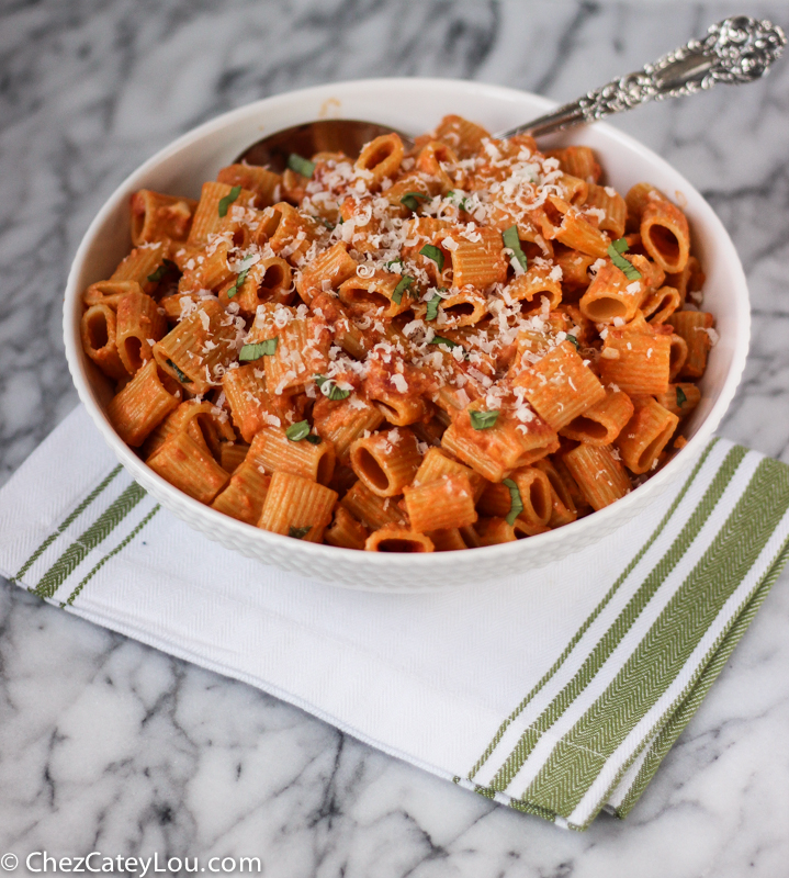 Pasta with Vodka Sauce | ChezCateyLou.com