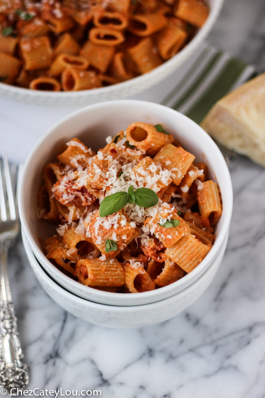 Pasta with Vodka Sauce | ChezCateyLou.com