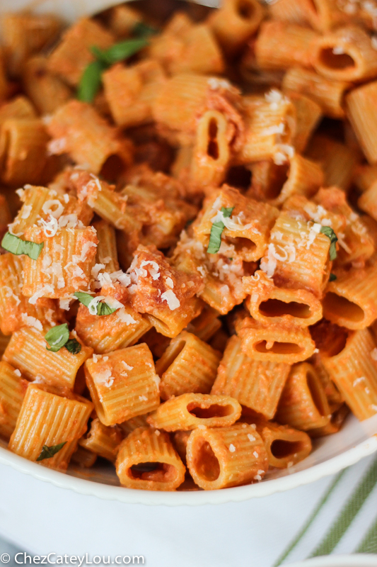 Pasta with Vodka Sauce | ChezCateyLou.com