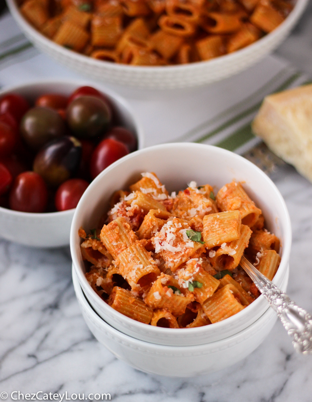 Pasta with Vodka Sauce | ChezCateyLou.com