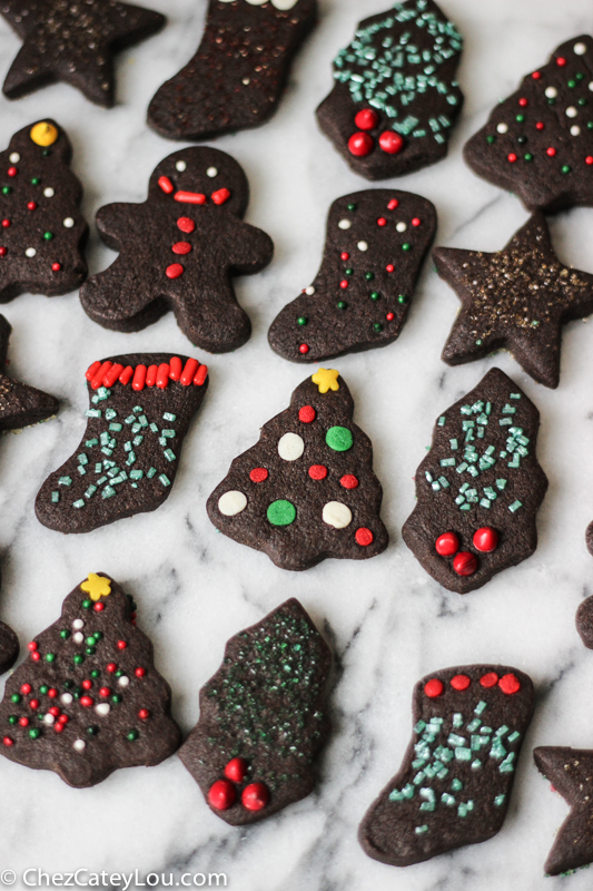 Chocolate Shortbread Cookies, my favorite Christmas cookie | ChezCateyLou.com