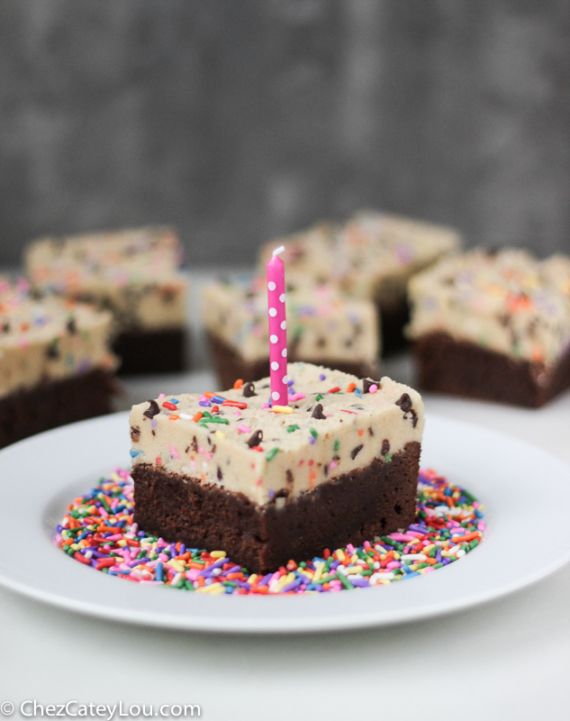 Funfetti Cookie Dough Brownies