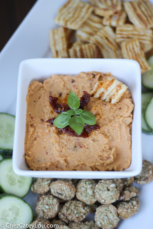 Sundried Tomato Hummus | ChezCateyLou.com #snack #appetizer #hummus