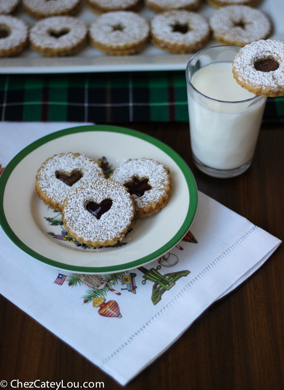 Chocolate Hazelnut Linzer Cookies