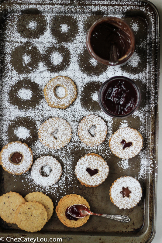 Chocolate Hazelnut Linzer Cookies - Chez CateyLou