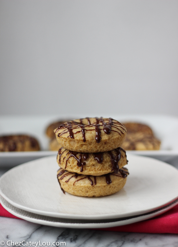 Skinny Donuts with Chocolate Greek Yogurt Icing