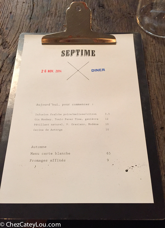 Septime restaurant in Paris, France | ChezCateyLou.com